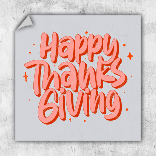 a picture of the words happy thanks giving on a piece of paper