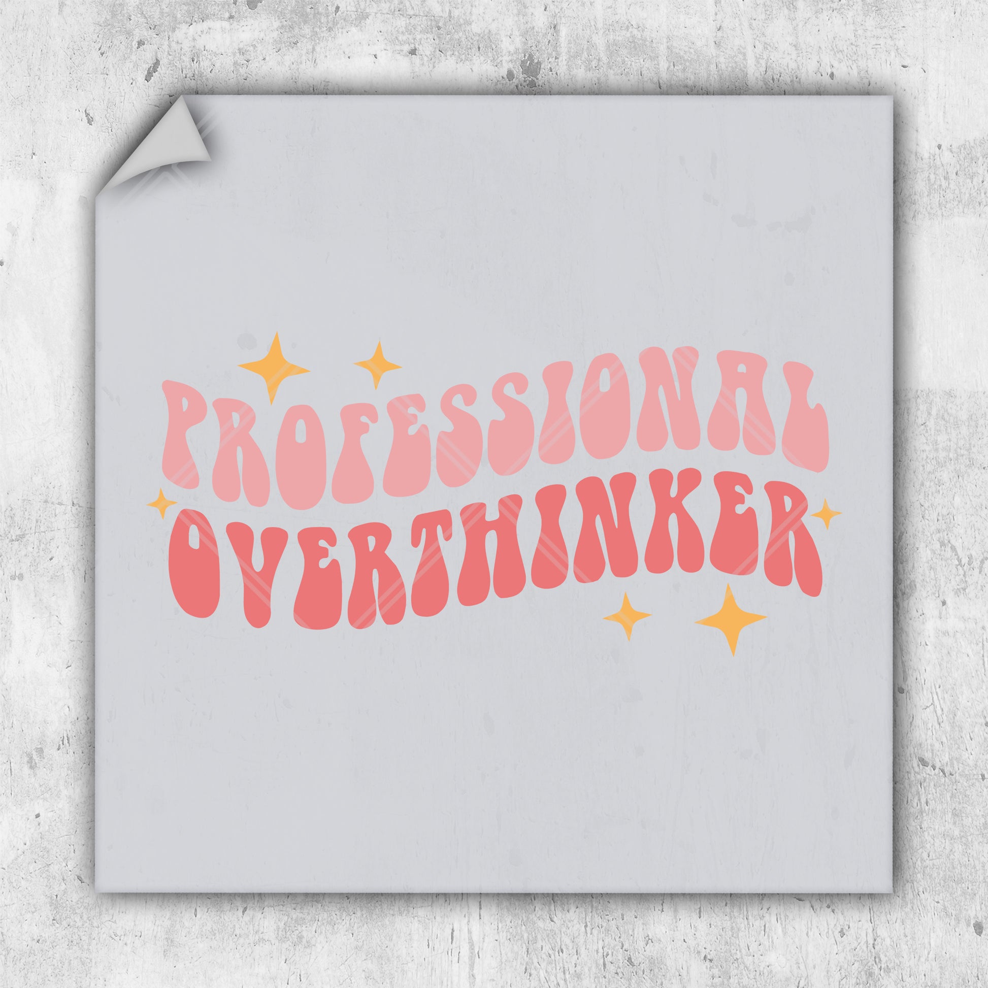 a piece of paper with the words professional overthiker on it