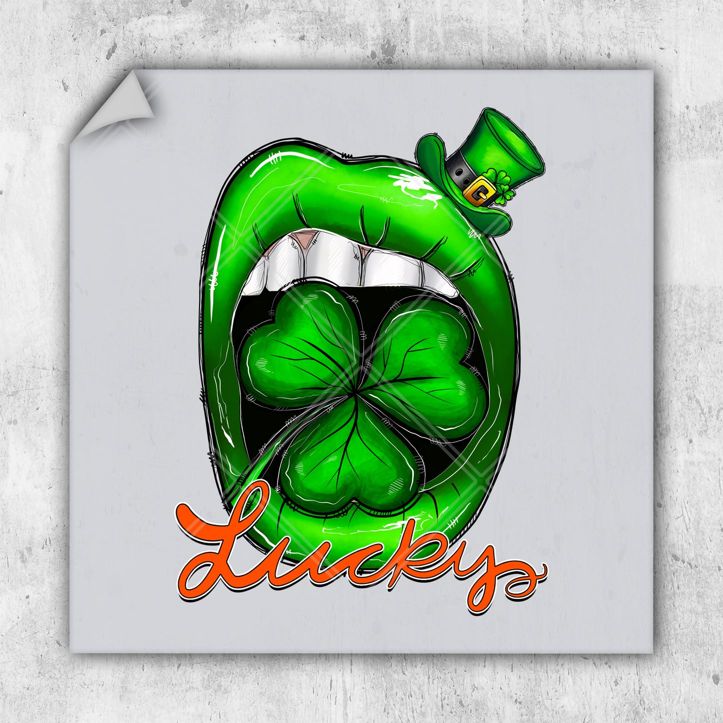 a st patrick's day poster with a kiss on the lips