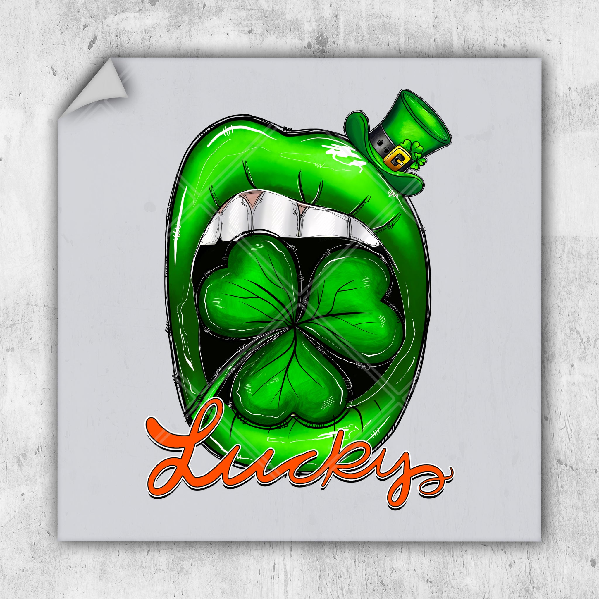 a st patrick's day poster with a kiss on the lips