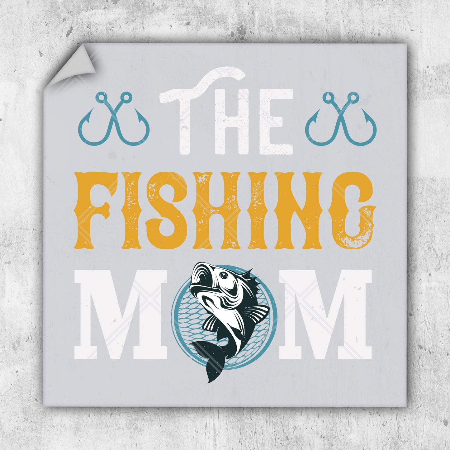 a sign that says the fishing mom on it