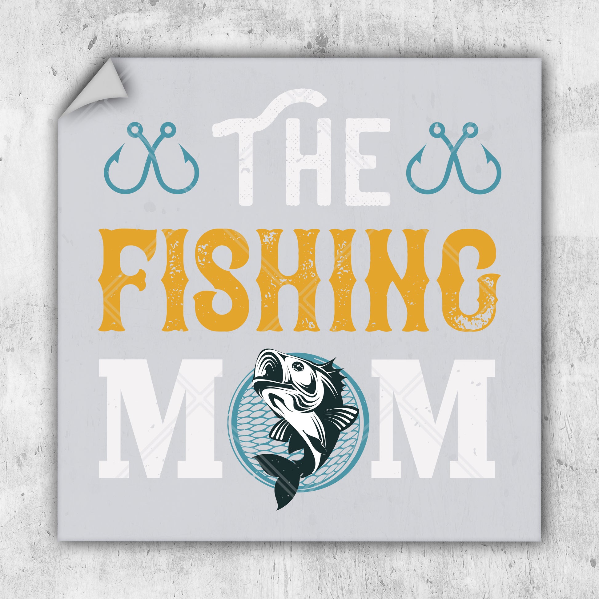 a sign that says the fishing mom on it