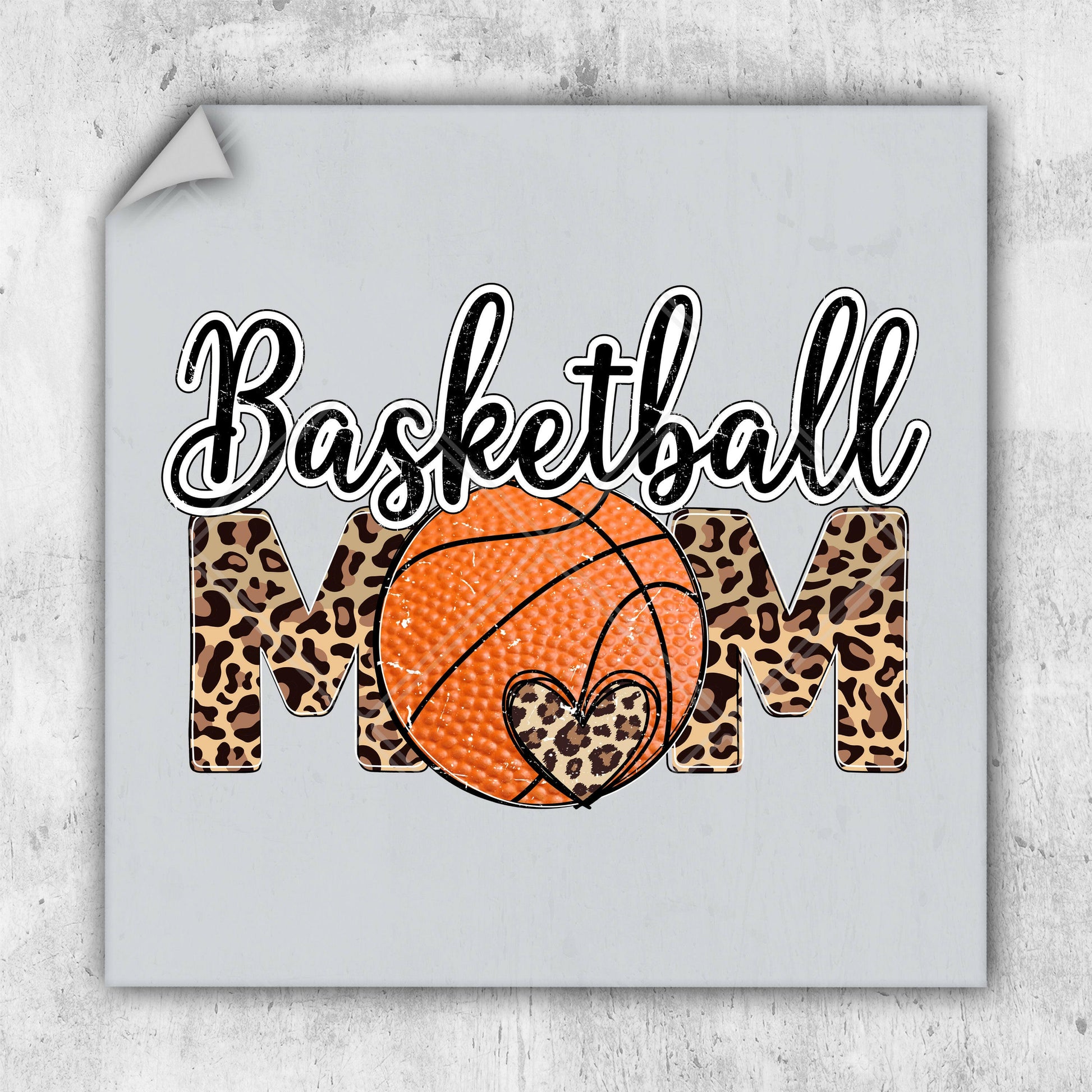 a basketball mom with leopard print on it