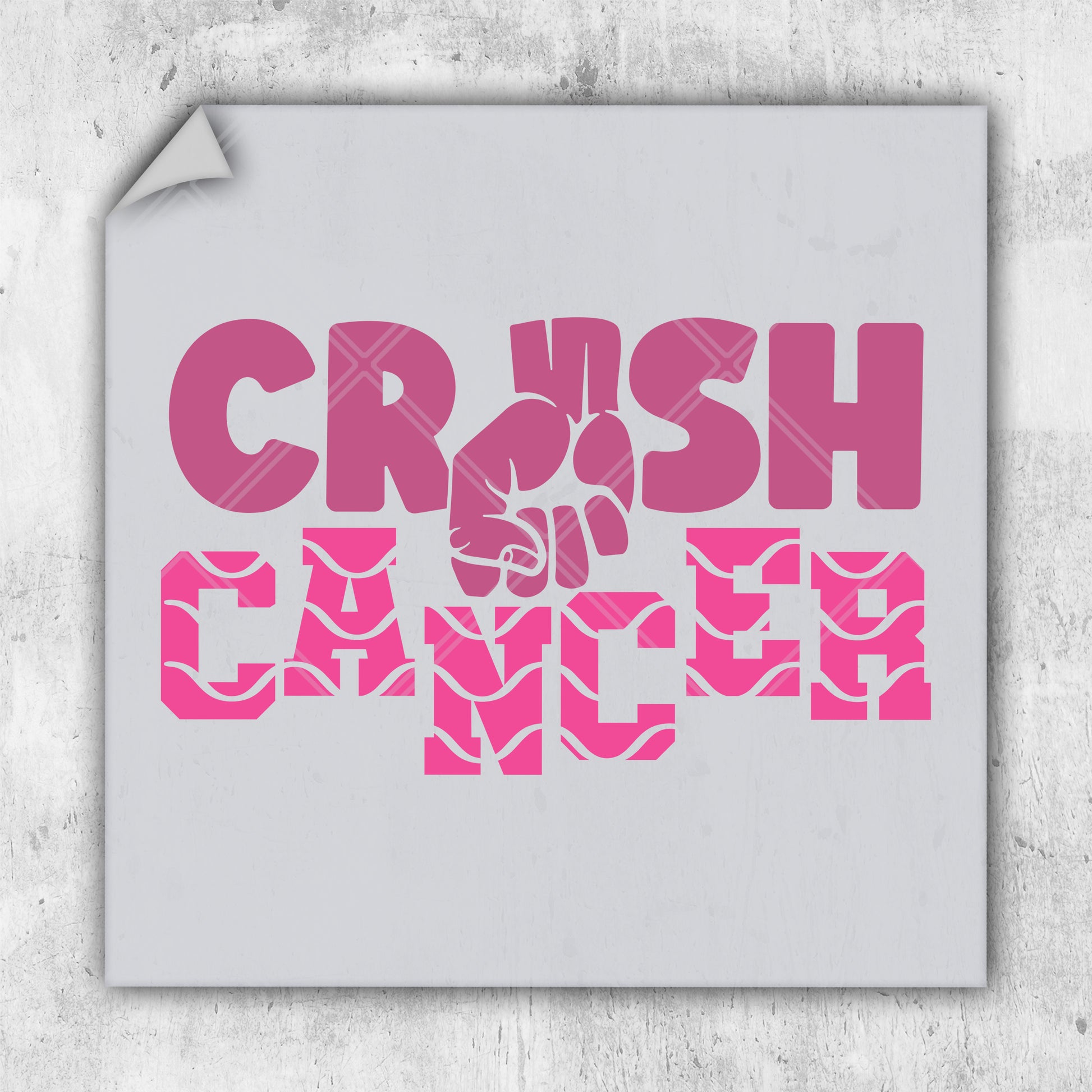 a sticker with the words crush cancer on it