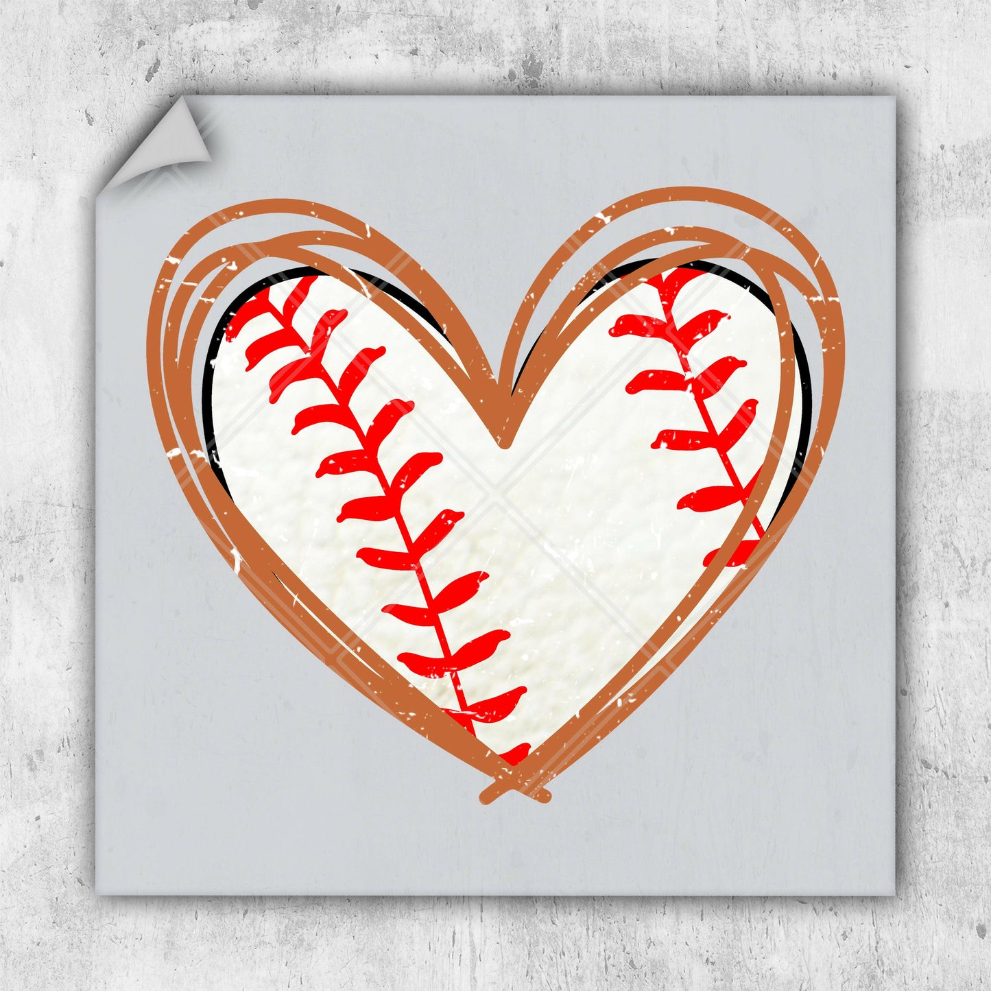 a picture of a heart shaped baseball ball