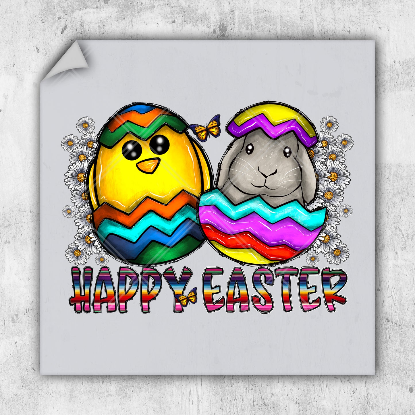 a picture of two easter eggs with a happy easter message