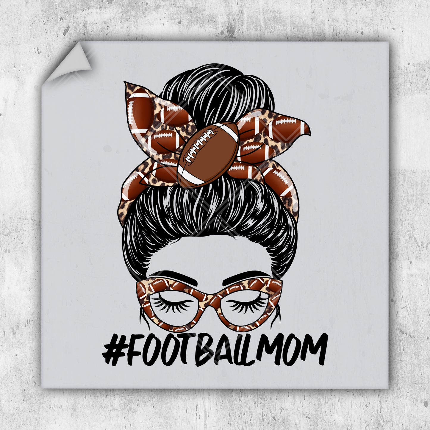 a woman with a football on her head