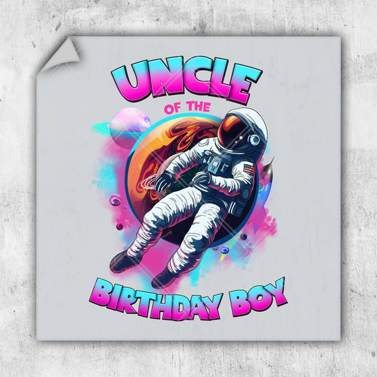 a birthday card featuring an astronaut floating in space