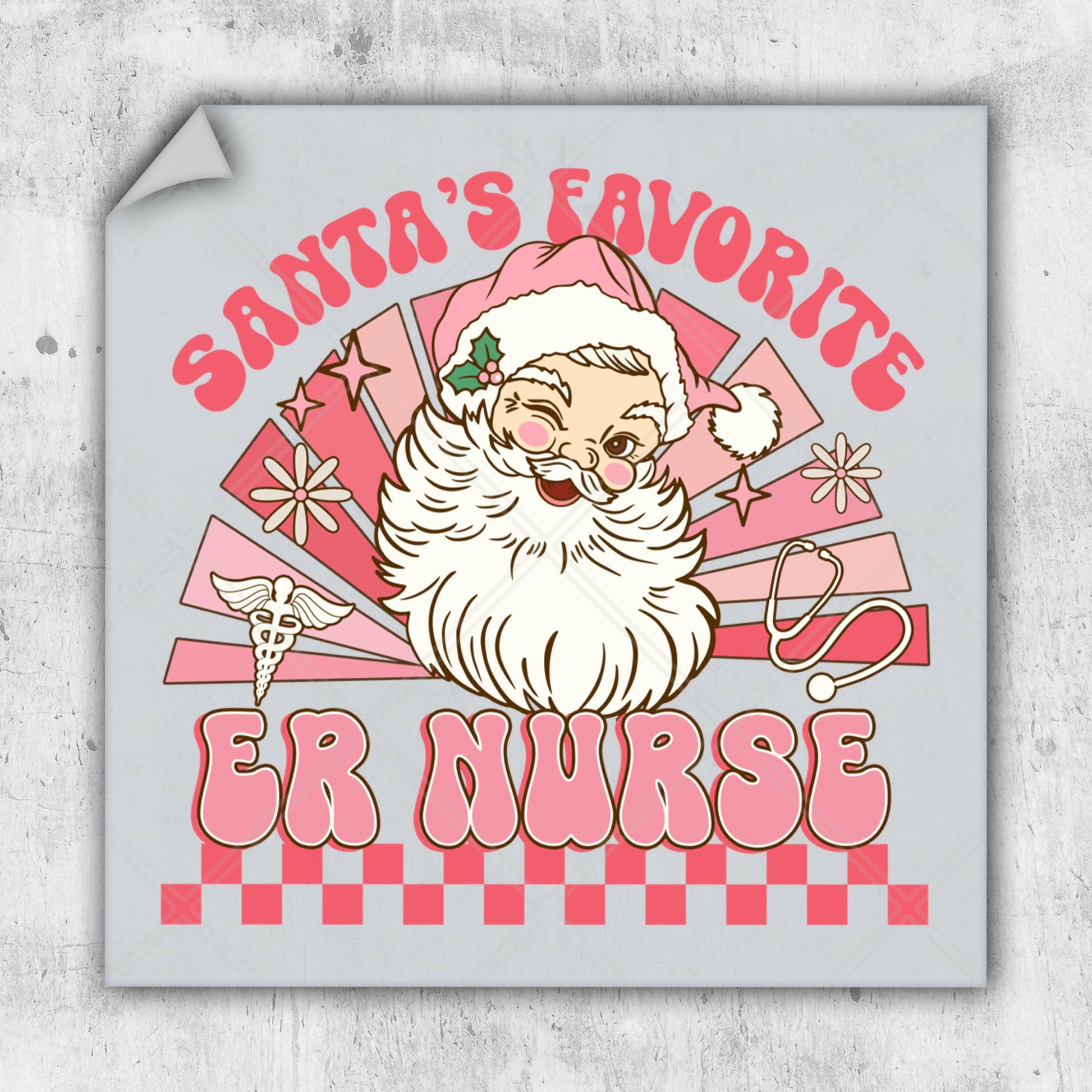 santa's favorite for nurse square sticker