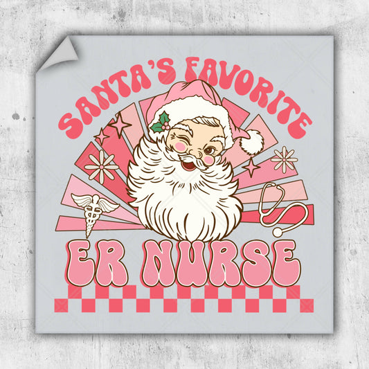 santa's favorite for nurse square sticker