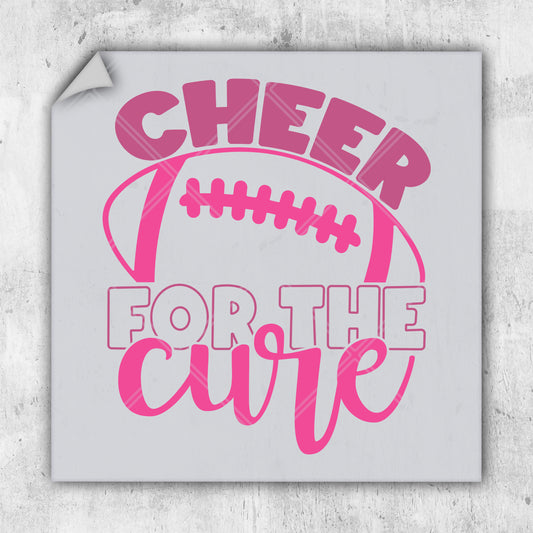 a sticker that says cheer for the cure