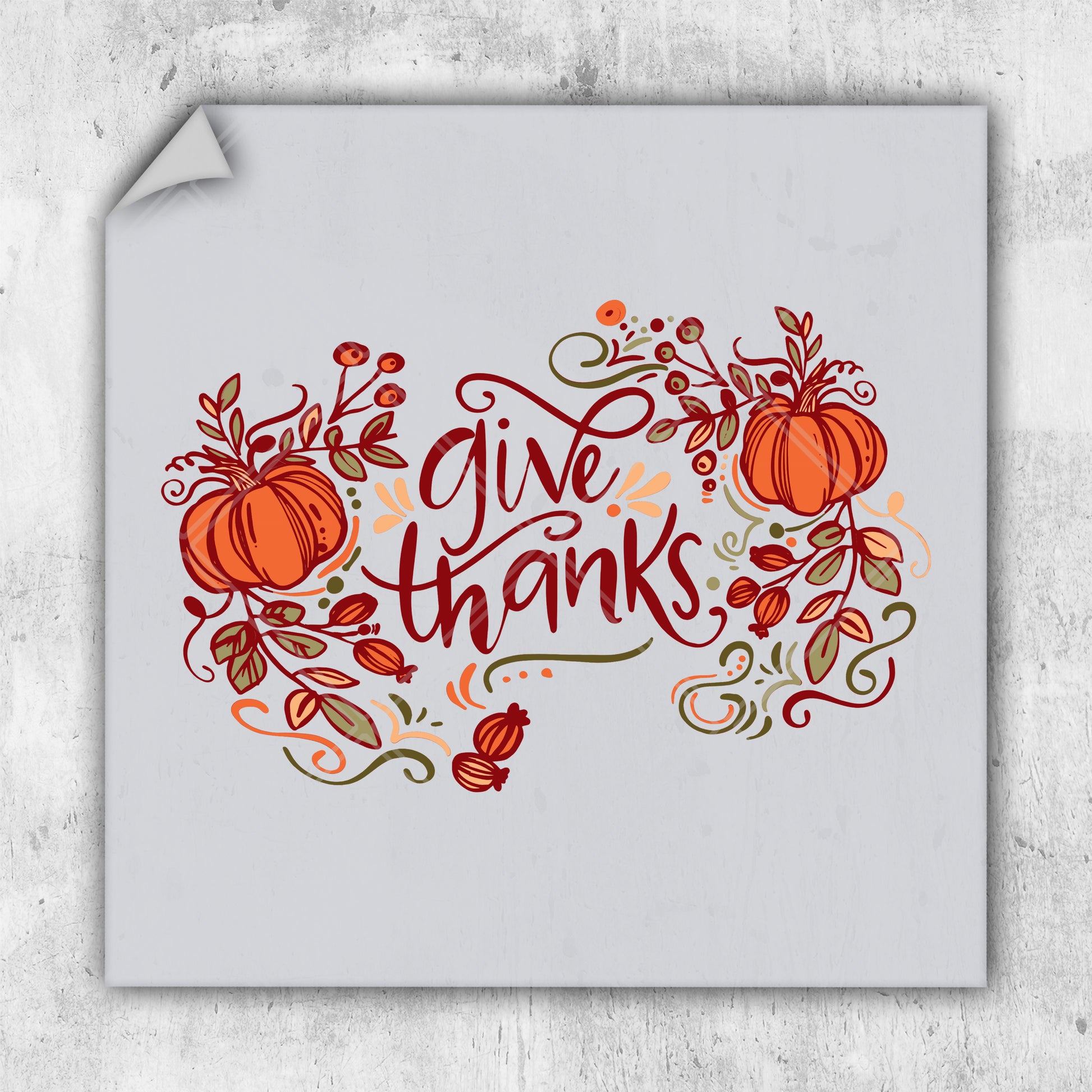 a picture of a thanksgiving card with the words give thanks