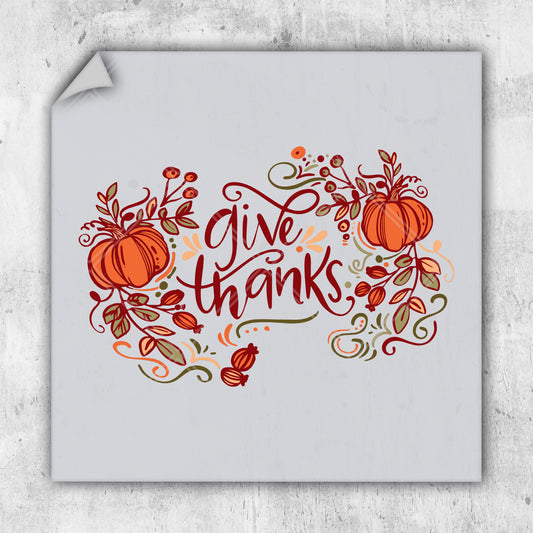 a picture of a thanksgiving card with the words give thanks