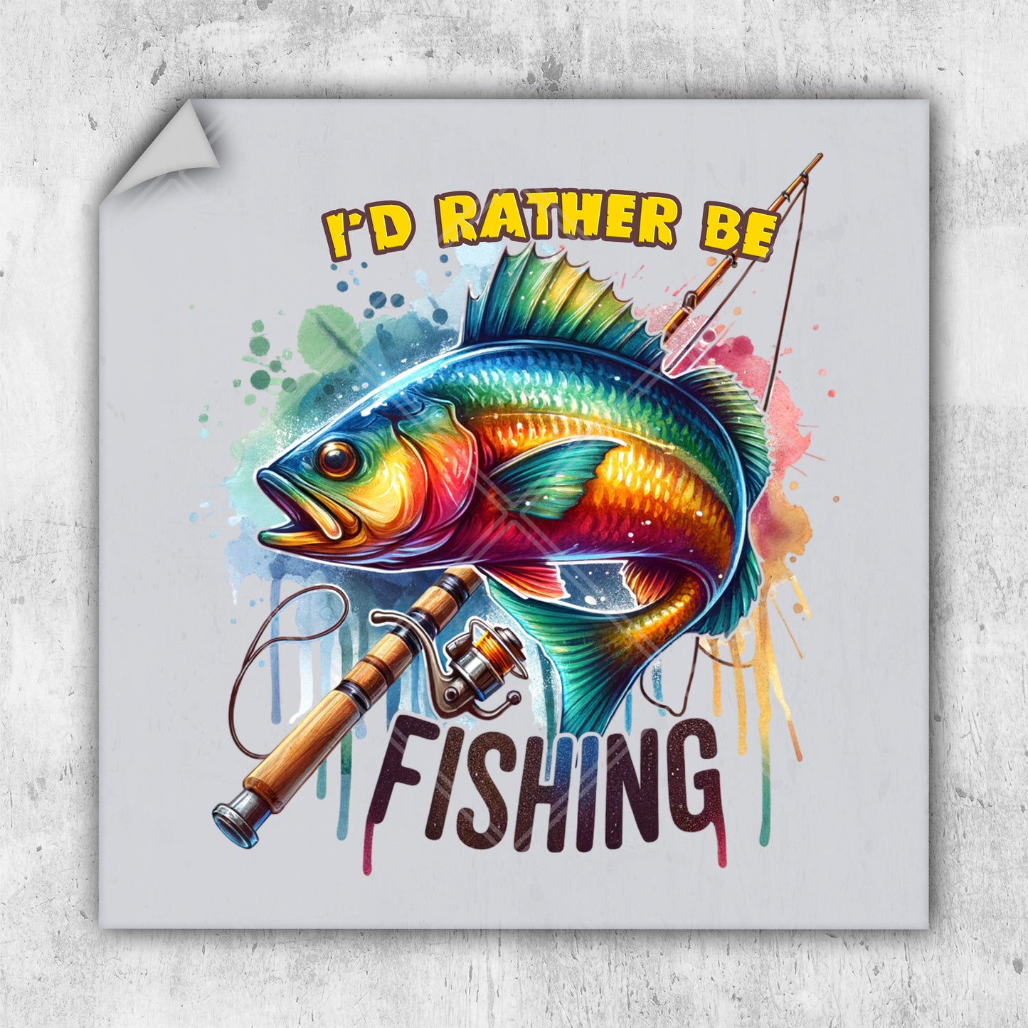 i'd rather be fishing sticker