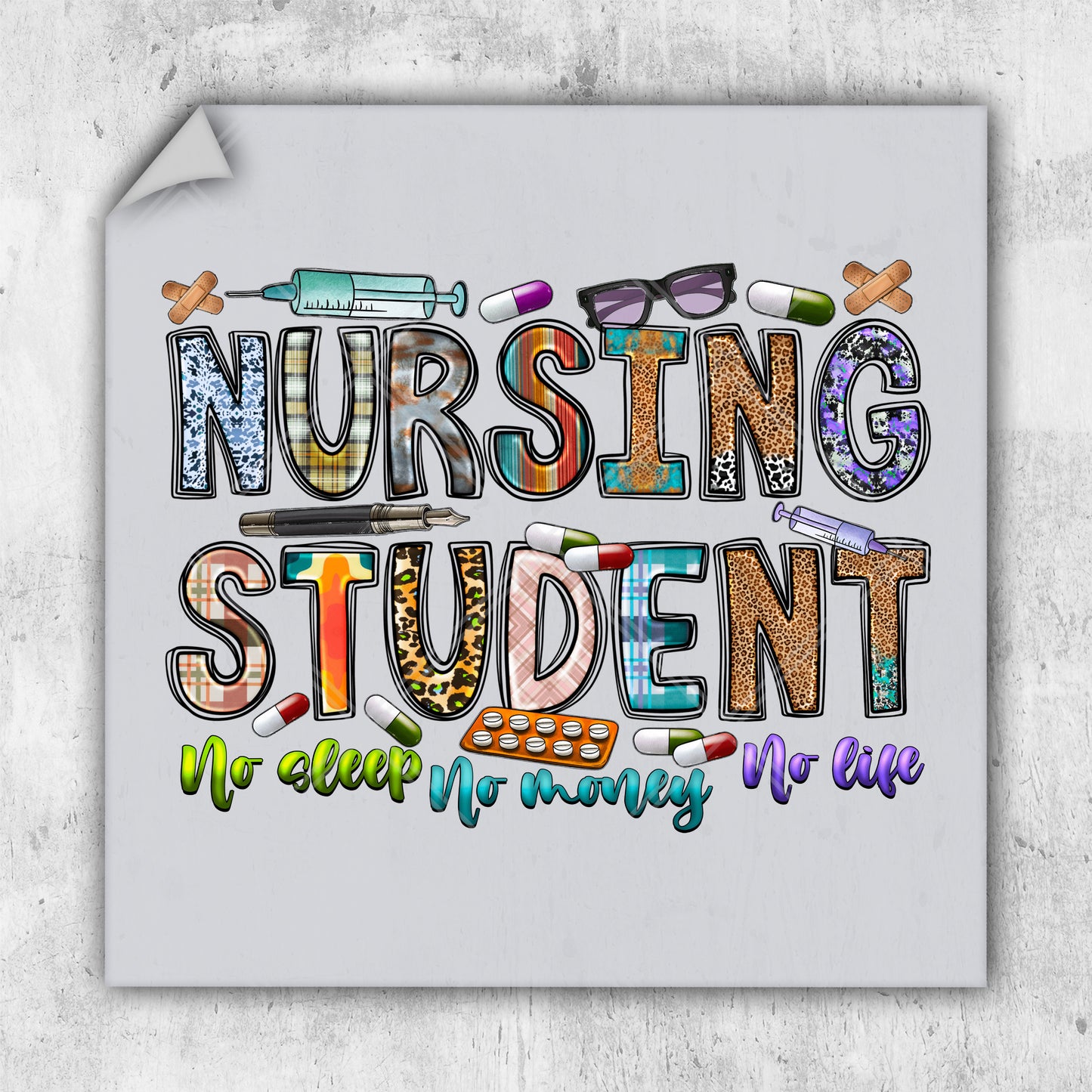 a poster with the words nursing student on it