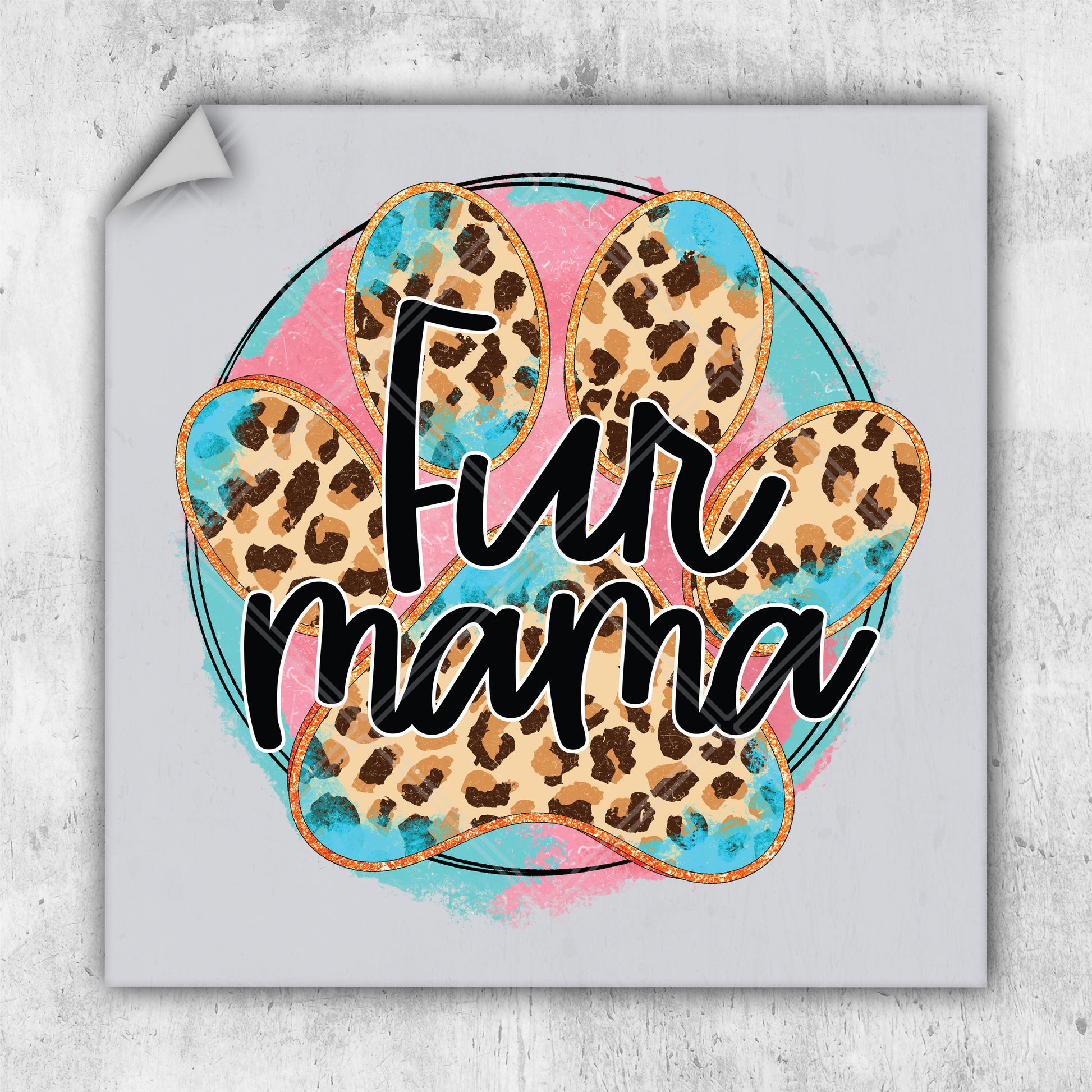 a sticker with the words fur mama on it