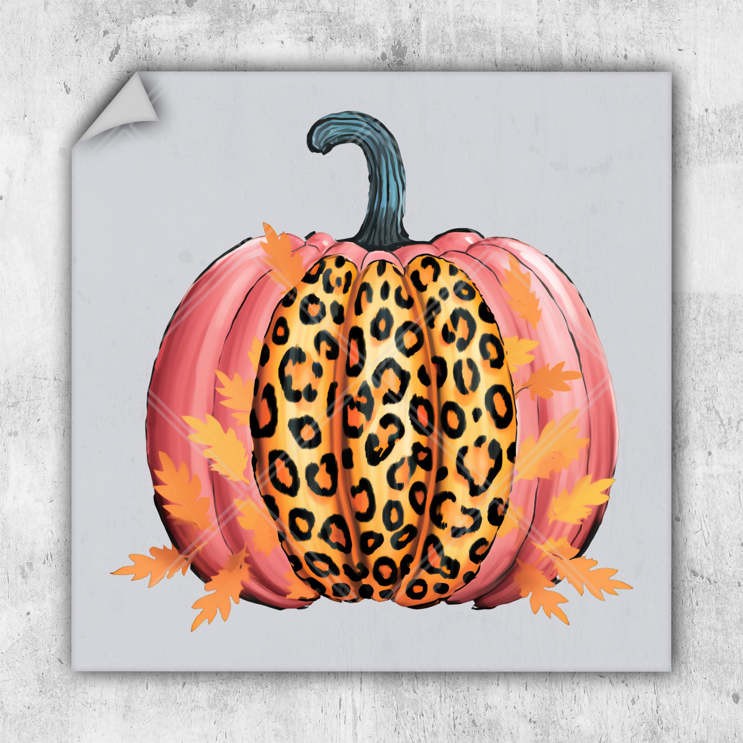 a picture of a pumpkin with a leopard print on it