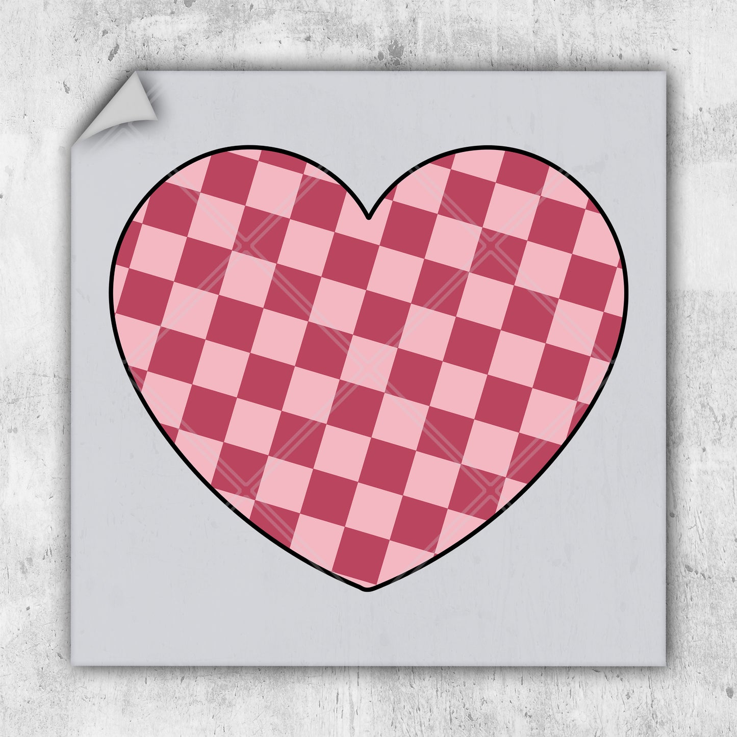 a picture of a heart with a checkerboard pattern