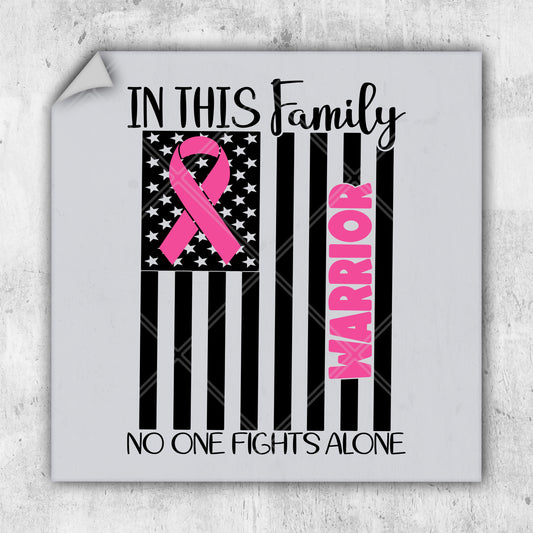 an american flag with a pink ribbon on it