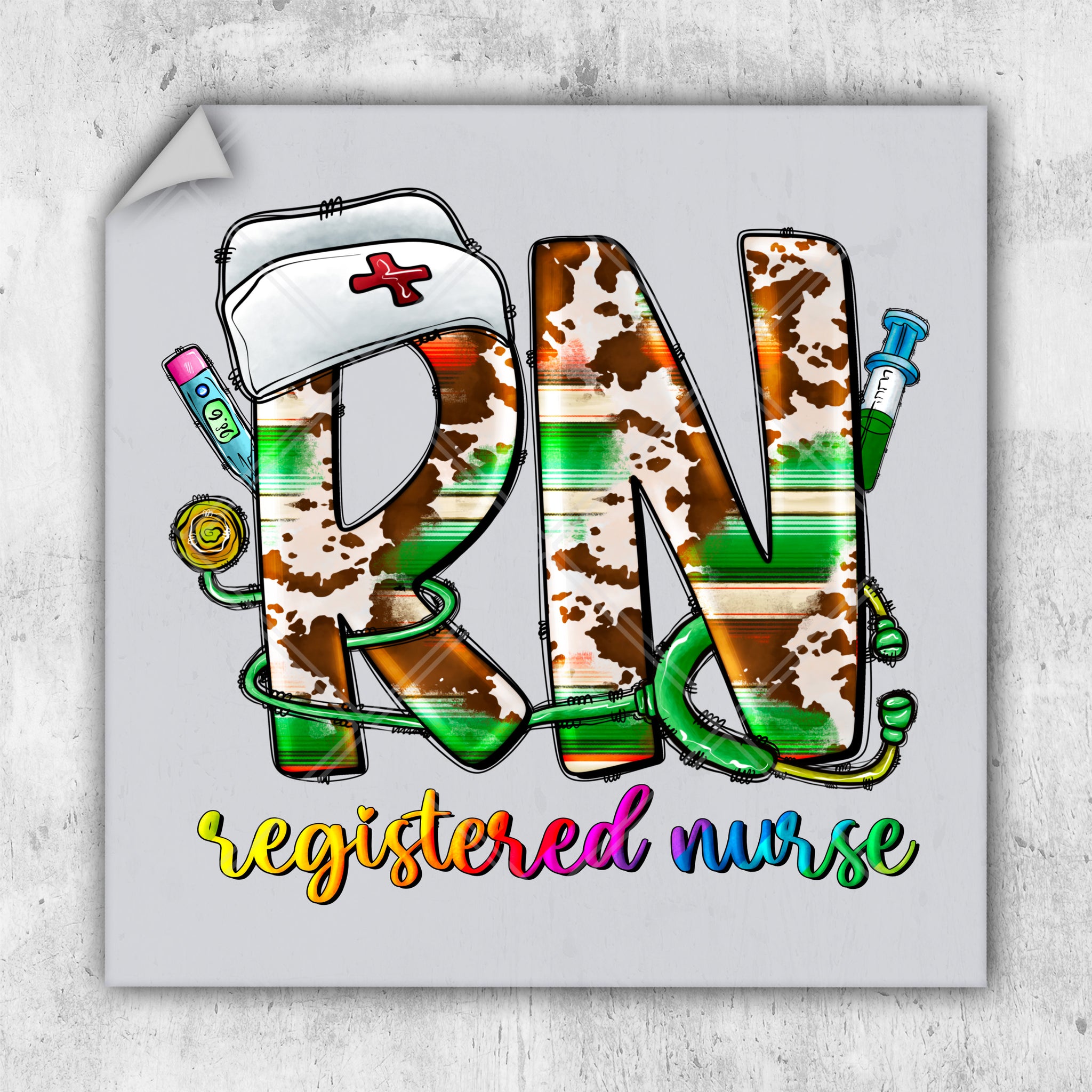 a picture of the word rnn with a nurse's hat on it