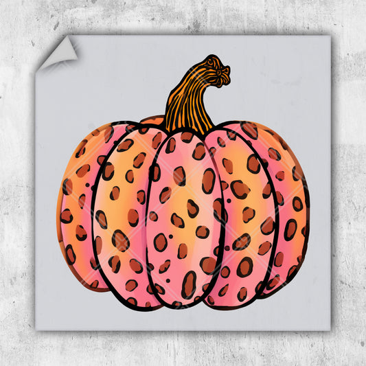 a drawing of a pink and orange pumpkin