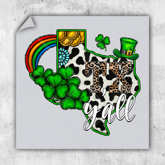 a st patrick's day postcard with the word y'all on it